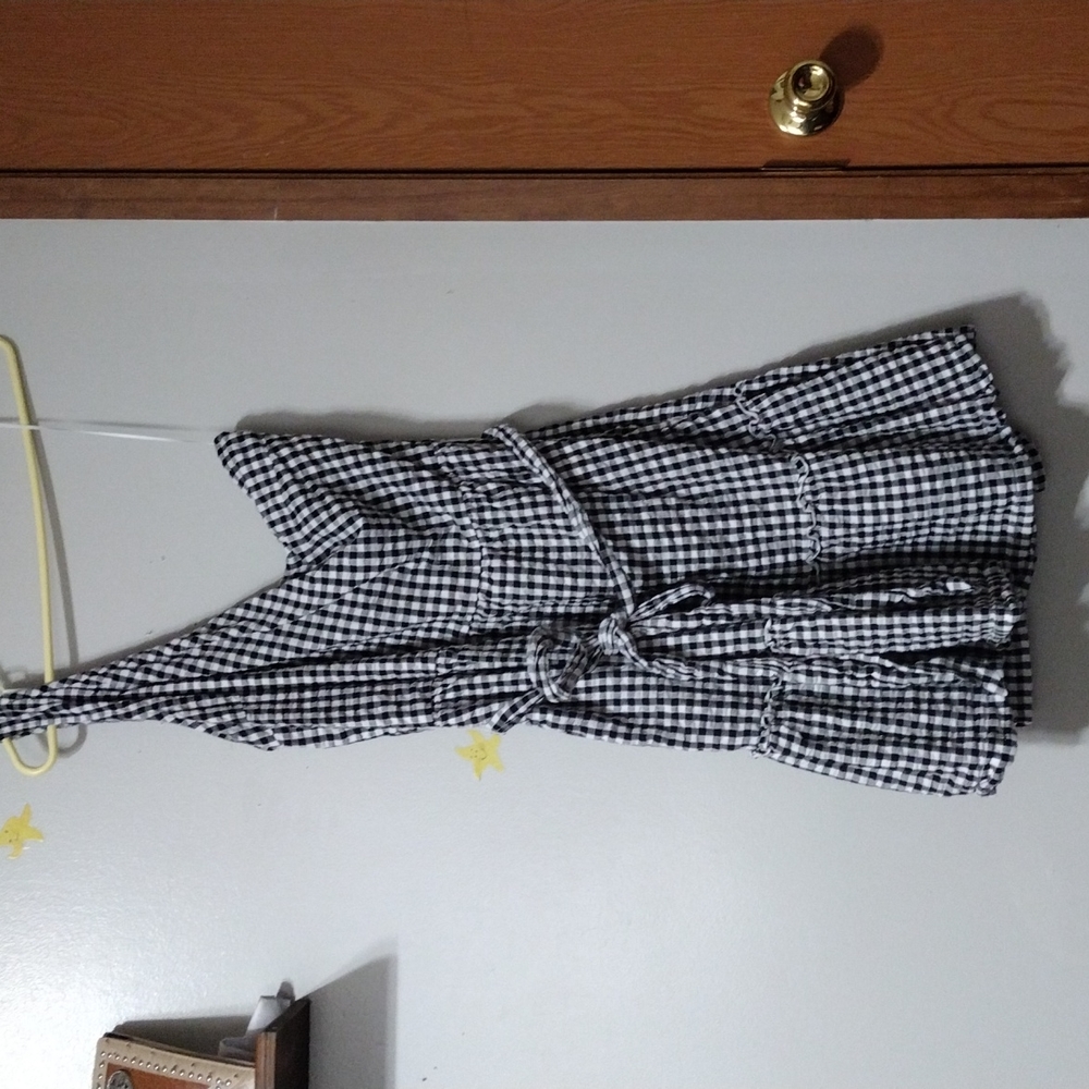 Crown and Ivy One shoulder Yarn dyed Dress